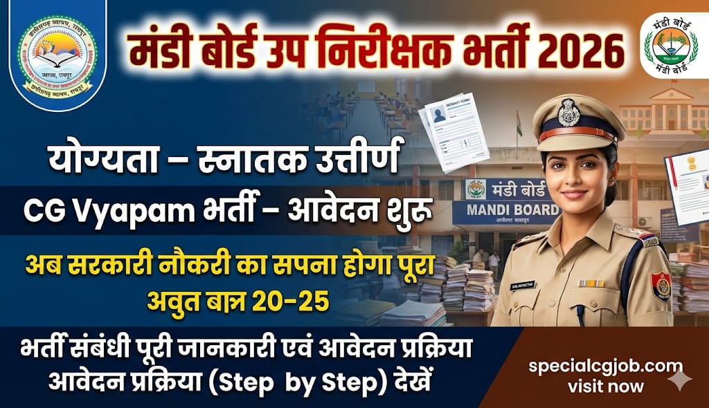 CG Vyapam Mandi Board Sub Inspector Recruitment 2026